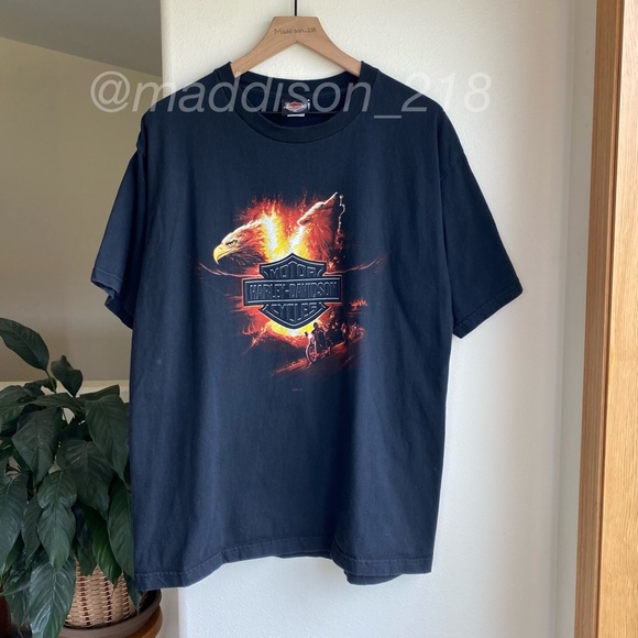 Harley Davidson Vintage Oversized Black T-Shirt XL - Picture 4 of 13